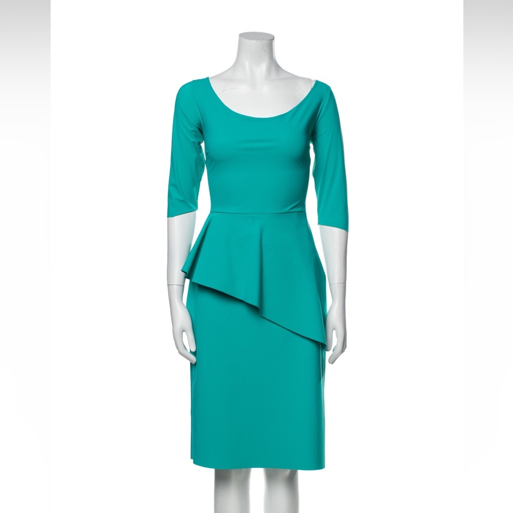 Chiara Boni La Petite Robe Aqua Peplum Dress - size 44 (US 8)